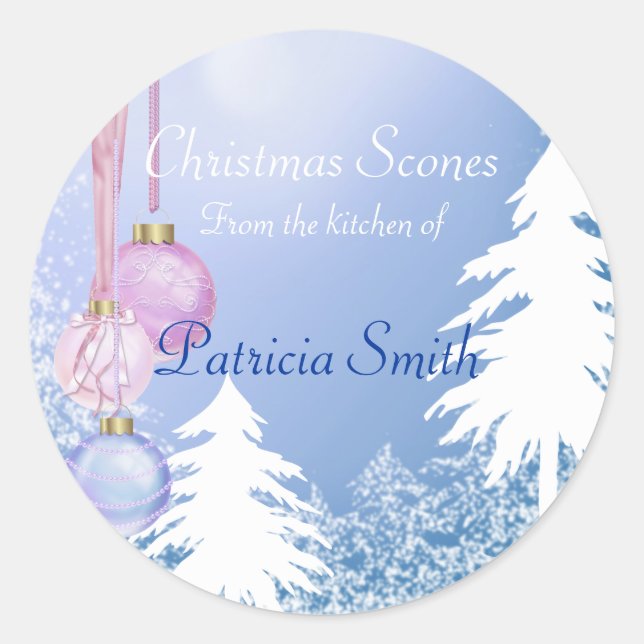 Sticker Rond Cookie de Noël, Bonbons, Sucres, Personnalisé (Devant)
