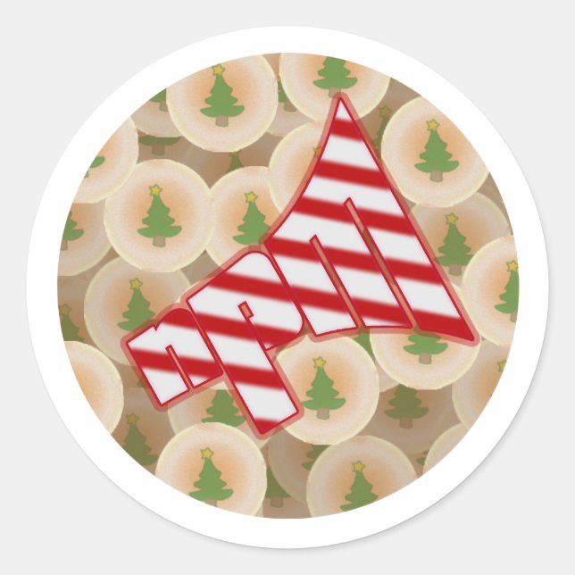 Sticker Rond Cookie de Noël NPM (Devant)