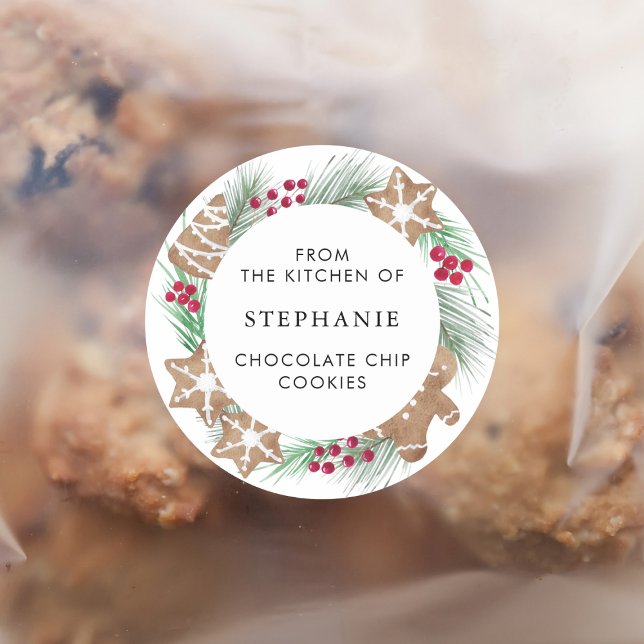 Sticker Rond Cookie de Noël personnalisé  (Créateur téléchargé)
