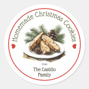 Sticker Rond Cookie de Noël Rustique
