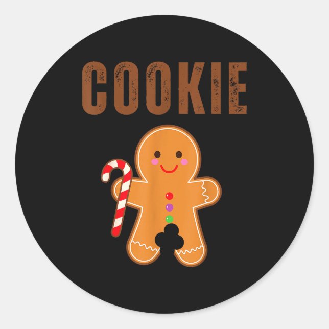 Sticker Rond Cookie Eater Funny Christmas Couples Matching  (Devant)
