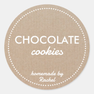 Sticker Rond Cookie fait maison Vintage Moderne Rustique