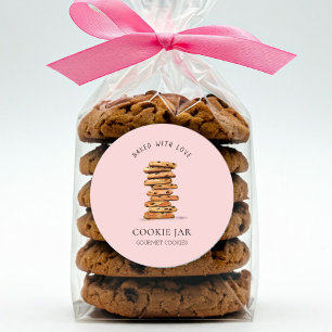 Sticker Rond Cookie gâteau puce chocolat à l'aquarelle Boulange