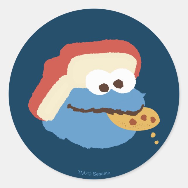 Sticker Rond Cookie Monster Camp Cookies (Devant)