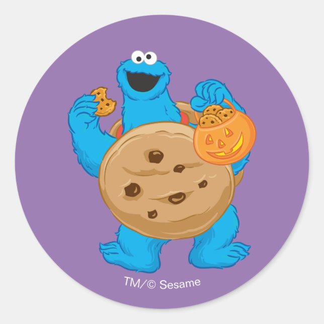 Sticker Rond Cookie Monster | Costume de biscuits (Devant)