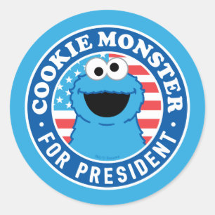 Sticker Rond Cookie Monster pour le président