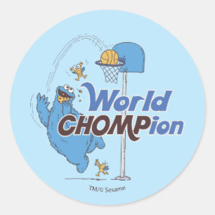 Sticker Rond Cookie Monster   Tirer sur des cerceaux de basket-