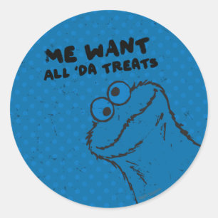 Sticker Rond Cookie Monster - Tous les 'Da Traitements!