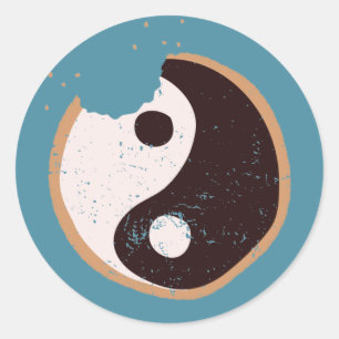 Sticker Rond Cookie noir et blanc zen