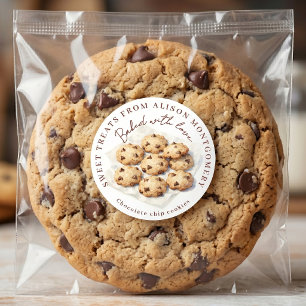 Sticker Rond Cookies aux pépites de chocolat à l'aquarelle Bisc