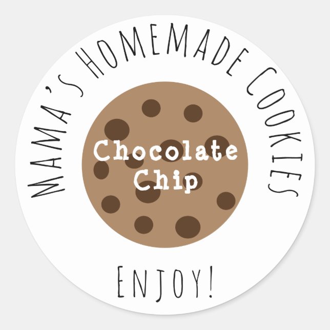 Sticker Rond Cookies de chips au chocolat maison de maman (Devant)