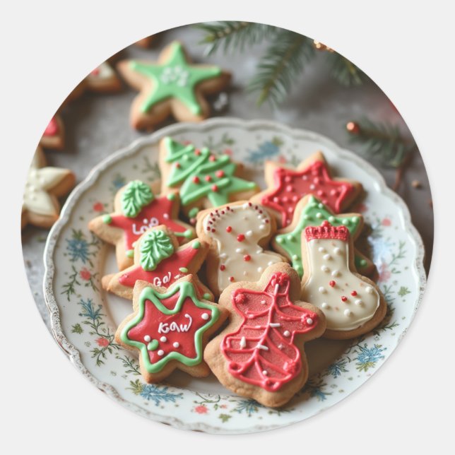 Sticker Rond cookies de Noël (Devant)