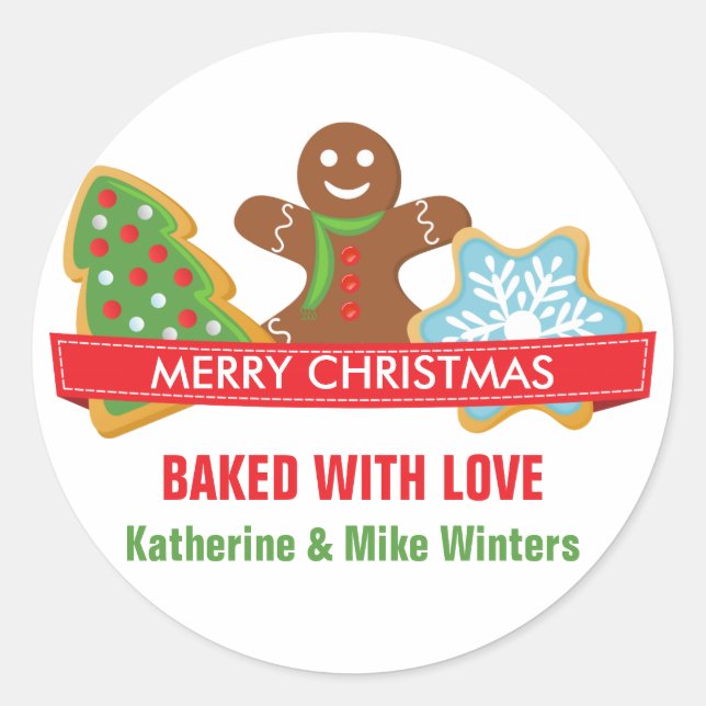 Sticker Rond Cookies de Noël (Devant)