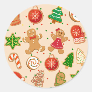 Sticker Rond Cookies de Noël