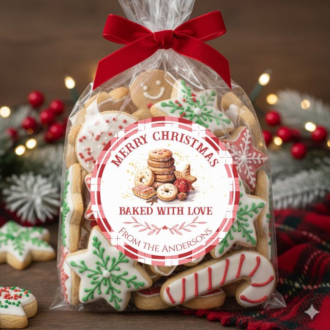 Sticker Rond Cookies de Noël cuits avec amour (Créateur téléchargé)