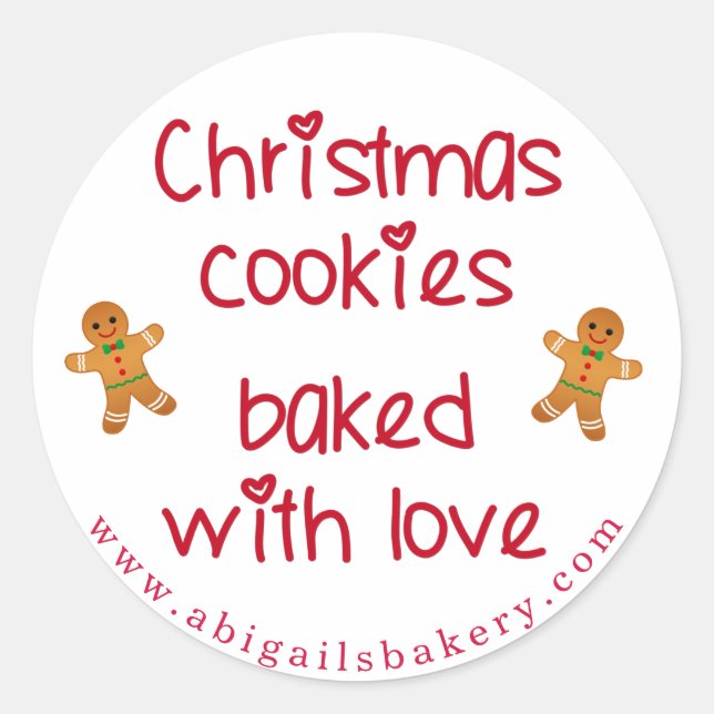 Sticker Rond Cookies de Noël cuits avec amour pain d'épices Hom (Devant)