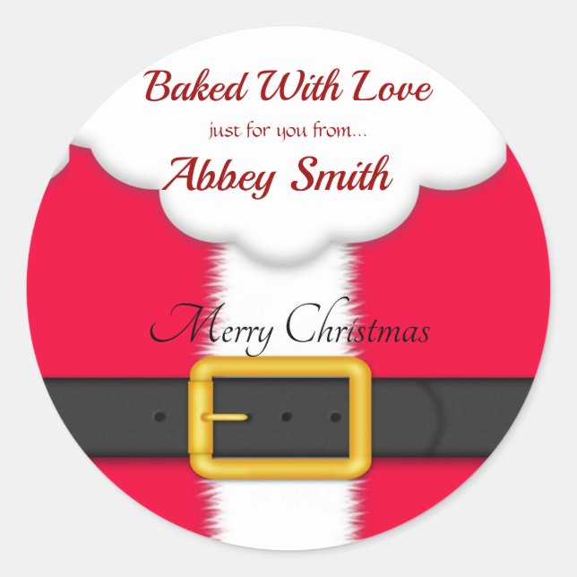 Sticker Rond Cookies de Noël du Père Noël, bonbons et cures (Devant)