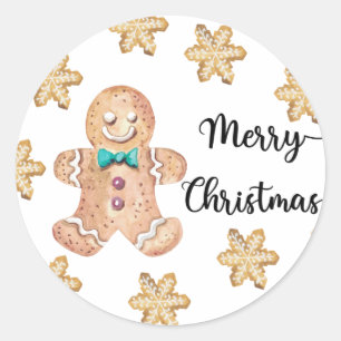 Sticker Rond Cookies de Noël Joyeux Noël
