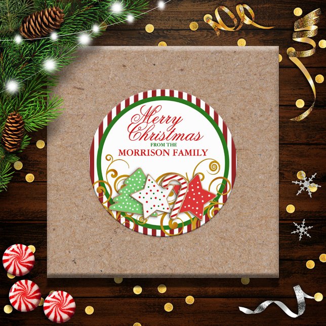 Sticker Rond Cookies de Noël personnalisés (Créateur téléchargé)