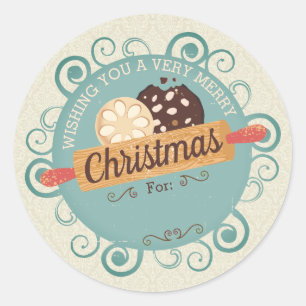 Sticker Rond Cookies de Noël personnalisés depuis la cuisine de