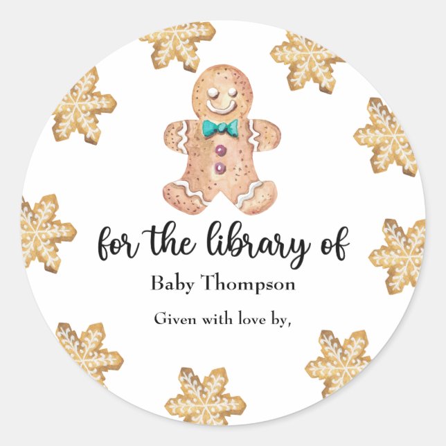 Sticker Rond Cookies de Noël - Plaque baby shower (Devant)