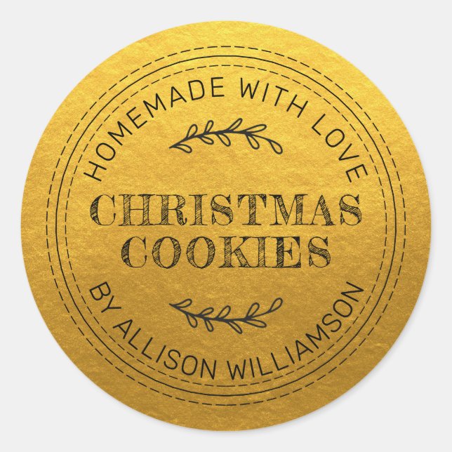 Sticker Rond Cookies de Noël rustiques faits maison (Devant)