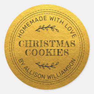 Sticker Rond Cookies de Noël rustiques faits maison