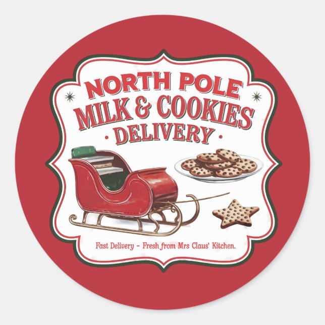 Sticker Rond Cookies Festive du Pôle Nord Noël (Devant)