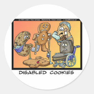 Sticker Rond Cookies handicapés Drôle Cadeaux et Objets de coll
