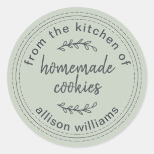 Sticker Rond Cookies maison rustiques de la cuisine de Green