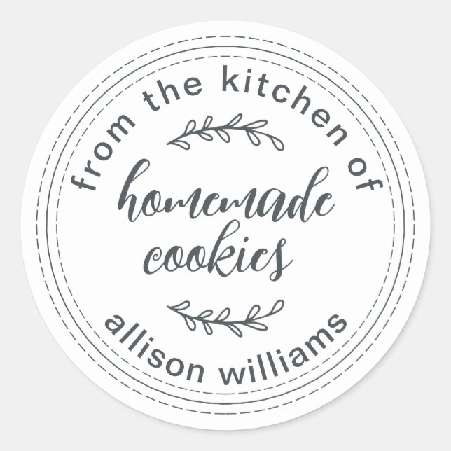 Sticker Rond Cookies maison rustiques de la cuisine de White (Devant)