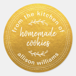 Sticker Rond Cookies maison rustiques de la cuisine d'or