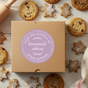 Sticker Rond Cookies maison rustiques lavande 