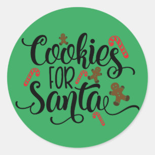 Sticker Rond Cookies pour Père Noël