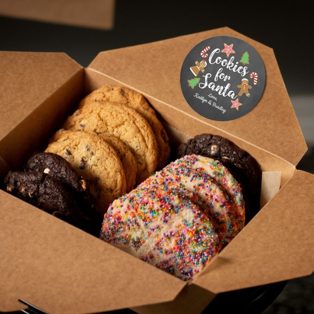 Sticker Rond Cookies Pour Père Noël (Créateur téléchargé)
