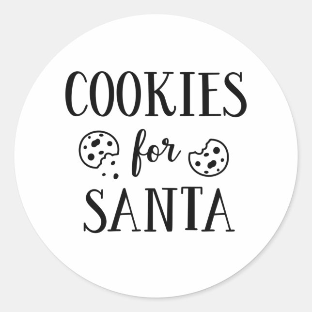 Sticker Rond Cookies Pour Père Noël Cadeau De Noël (Devant)