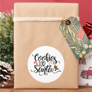 Sticker Rond Cookies pour Père Noël Fun Christmas