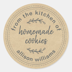 Sticker Rond Cookies rustiques faits maison de la cuisine de Kr