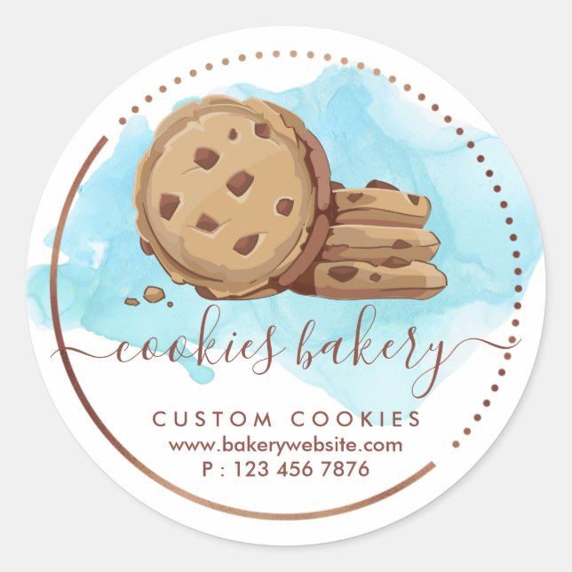 Sticker Rond Cookies Sweets Pâtisserie Ombre Girly Boulangerie  (Devant)