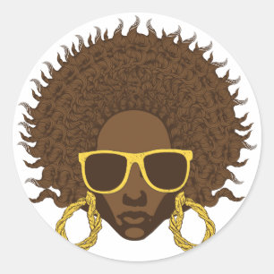 Sticker Rond Cool afro