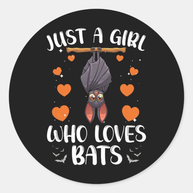 Sticker Rond Cool Bat Pour Femmes Filles Amateurs De Fruit Bat  (Devant)