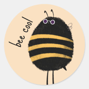 Sticker Rond Cool Bee