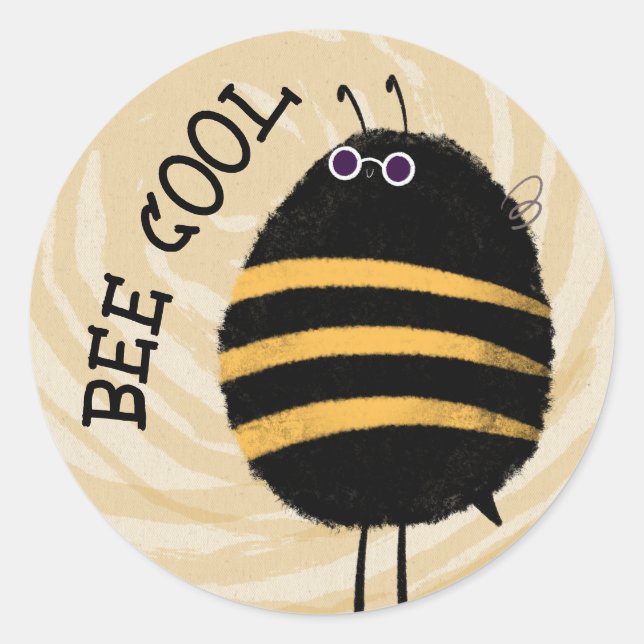 Sticker Rond Cool Bee (Devant)