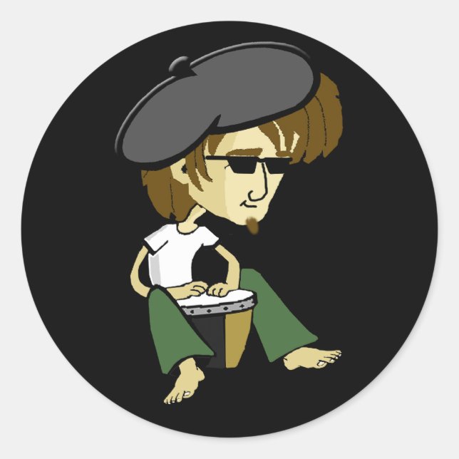 Sticker Rond Cool Big Daddy-O Beatniks (Devant)