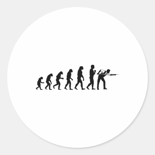 Sticker Rond Cool Billiards Evolution Funny Cue Ll Stick Player (Devant)