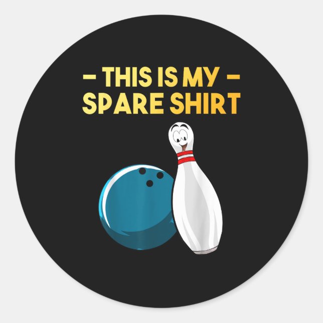 Sticker Rond Cool Bowling Nouveauté Pour Hommes Femmes Bowling  (Devant)