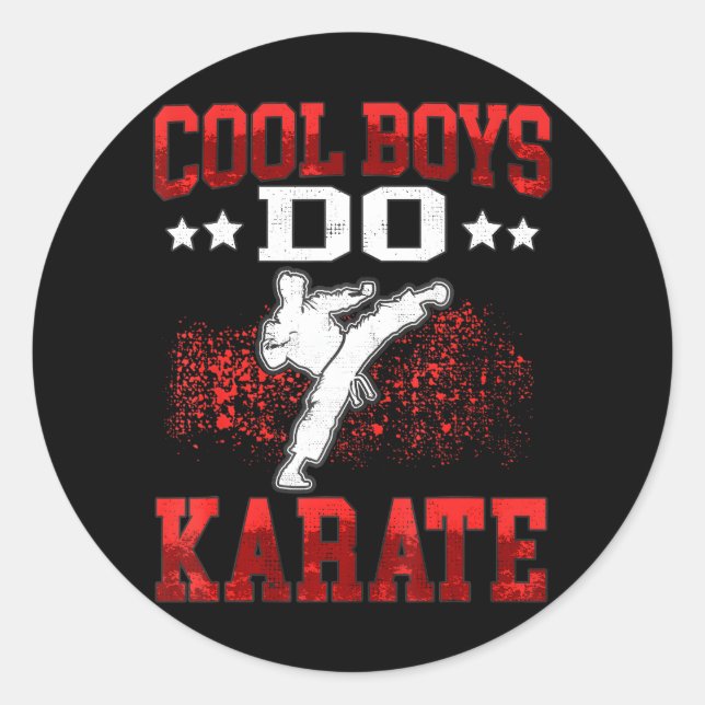Sticker Rond Cool Boys do Karate Karateka Arts martiaux asiatiq (Devant)