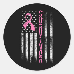 Sticker Rond Cool Breast Cancer Survivor
