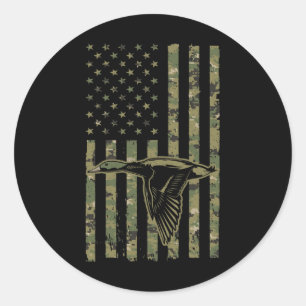 Sticker Rond Cool Chasse De Canard Design Pour Hommes Femmes Fa