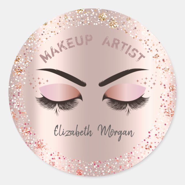 Sticker Rond Cool Chic Faux Lashes, Confetti, Maquillage (Devant)
